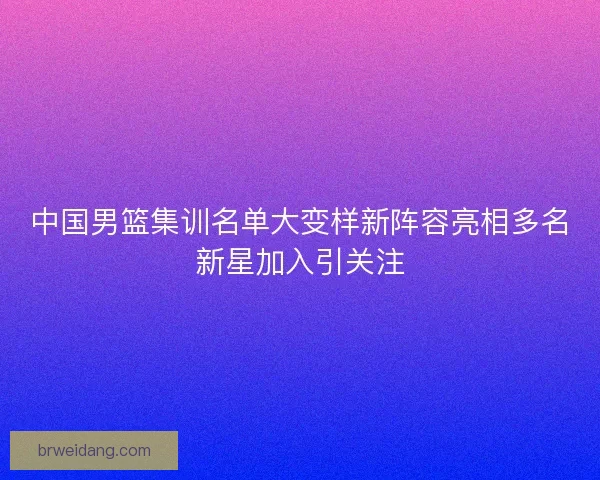 中国男篮集训名单大变样新阵容亮相多名新星加入引关注